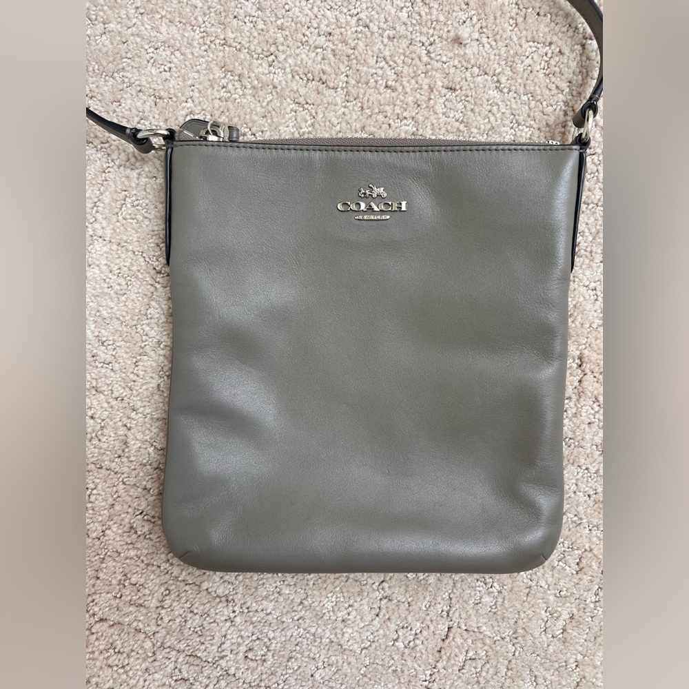 Coach Grey Leather Crossbody Bag